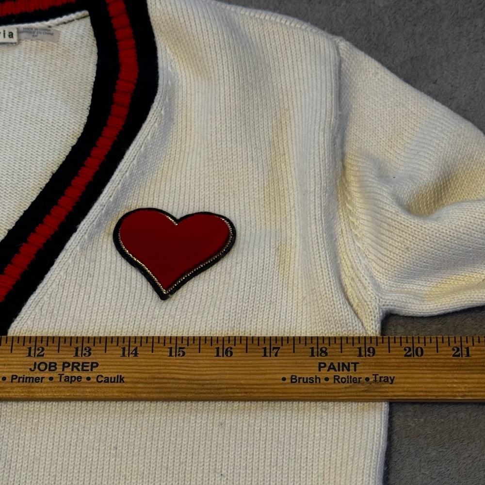 Alice + Olivia Bradford Stretch-Wool Cardigan Ecru Long Sleeve Women Small - Picture 5 of 8